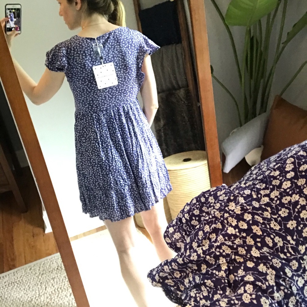 NWT HelloMolly blue floral print mini dress